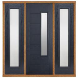 GRP Newbury Grey Front Door with Sidelights